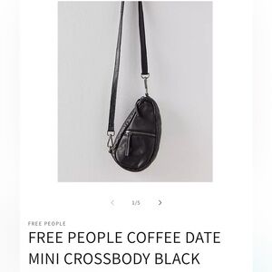 Free People Coffee Date mini Crossbody Black Bag